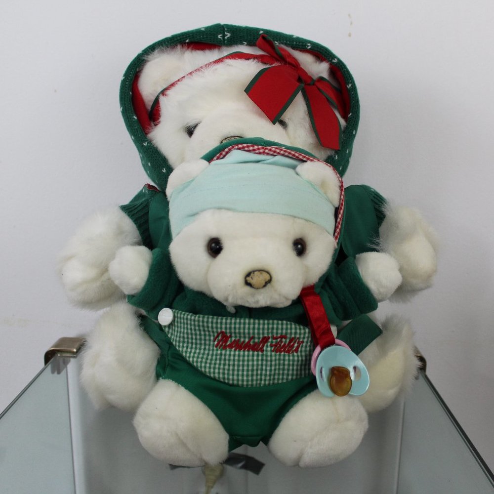 Minneapolis Marshall Field's 2002 17 Inches Mrs. Santa Bear and Baby
